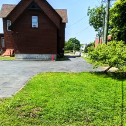 Parking around back of motel