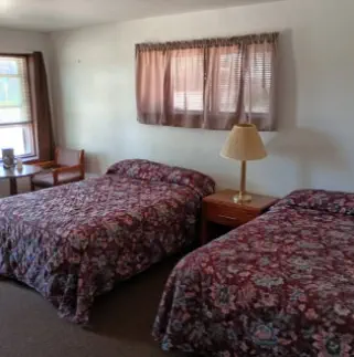 two beds in clean and comfortable motel room